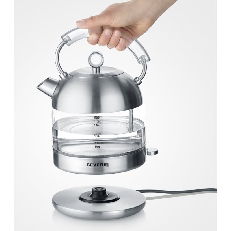 SEVERIN glazen waterkoker Retro WK 3459, 1,7 liter, 2400 watt